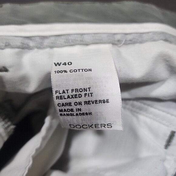 Dockers Mens W40 Cargo Shorts Relaxed Fit Flat Front 100% Cotton Olive Green - Picture 3 of 7